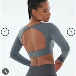 Lazuli label open back crop exercise top